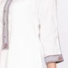 White Embroidered Long Tops - Image 3