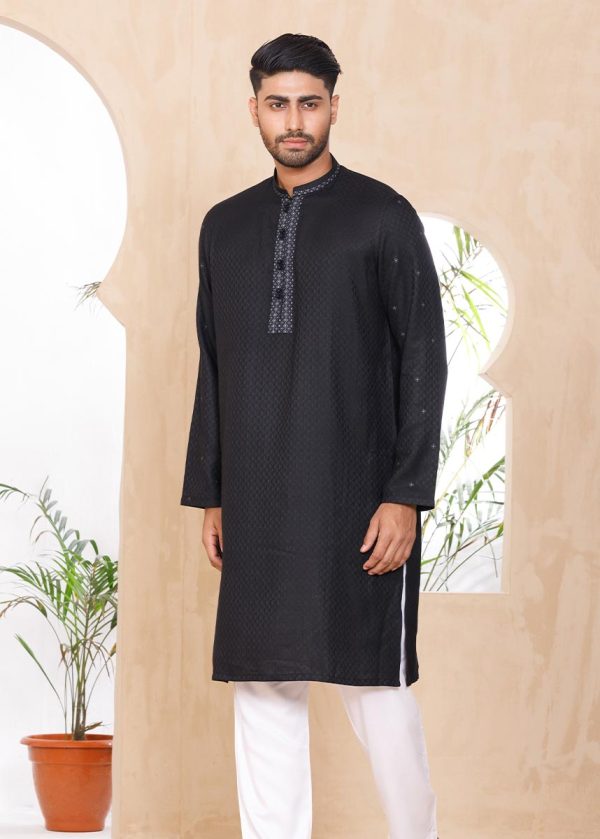 Embroidered Black Executive Panjabi