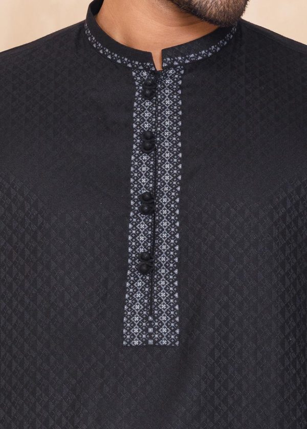 Embroidered Black Executive Panjabi - Image 2