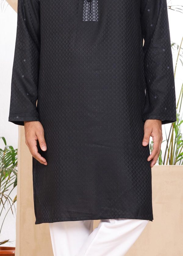 Embroidered Black Executive Panjabi - Image 3